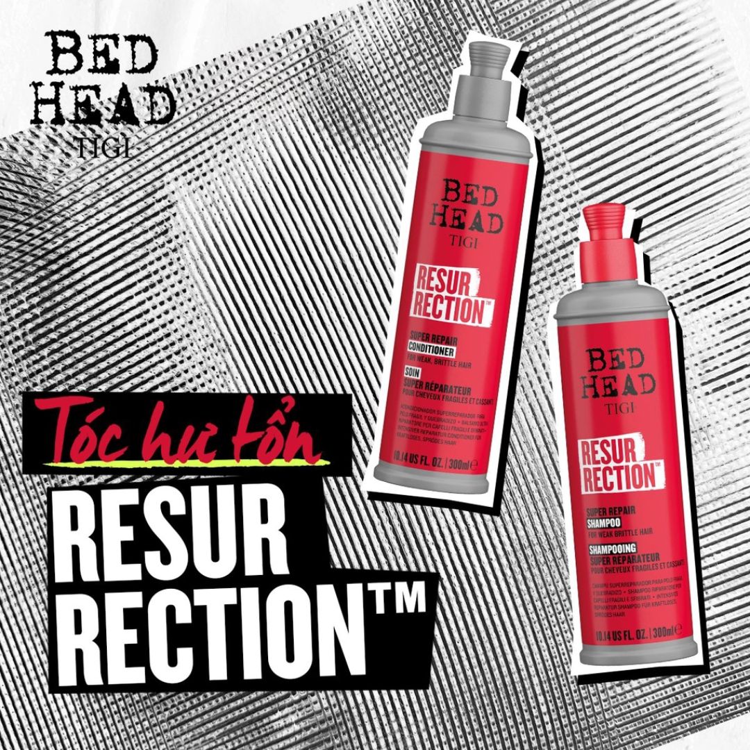 Bộ Dầu Gội Xã Phục Hồi Tóc Hư Tổn Tigi Bed Head Resurrection 400ml Chuẩn  Salon Tại Nhà