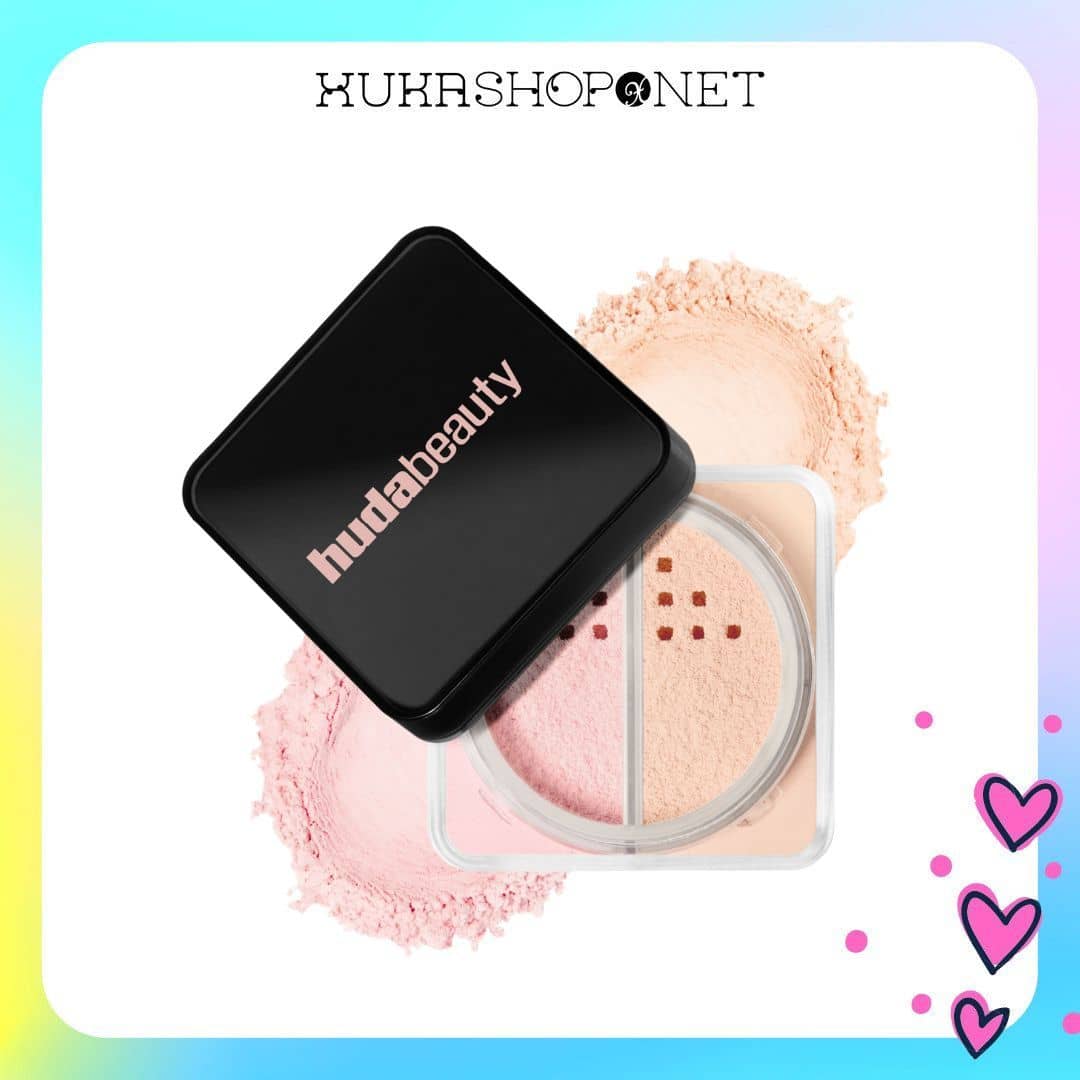 Phấn phủ bột HUDA BEAUTY Easy Bake Loose Powder Duo - Cherry Peach